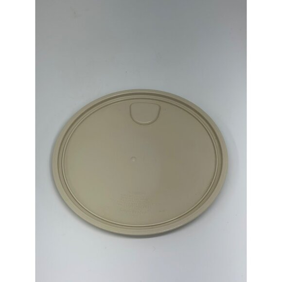 Longaberger Round Basket Protector Lid – Tan/Beige Plastic, 6.25" Diameter VTG - Picture 3 of 4